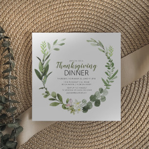 Invitation de Thanksgiving à la verdure élégante