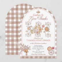Invitation de Thanksgiving à l'aquarelle 'Rassembl