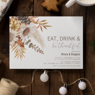 Invitation de Thanksgiving aux feuilles d'automne 