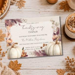 Invitation de Thanksgiving d'automne élégante et p