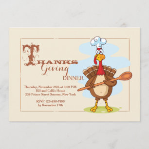 Invitation de thanksgiving de chef de la Turquie