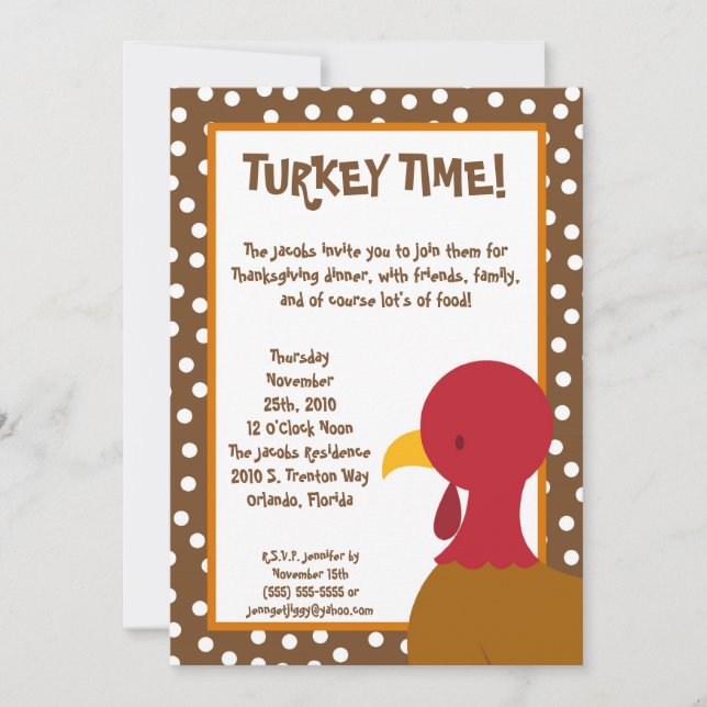 invitation de thanksgiving de nourriture pour (Devant)