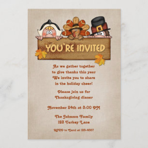 Invitation de thanksgiving de pèlerins