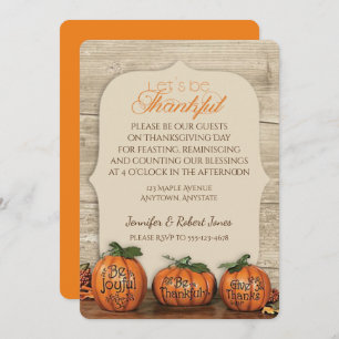 Invitation de thanksgiving de trio de citrouille