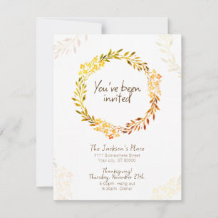 Invitation de Thanksgiving décontractée - Faites-l