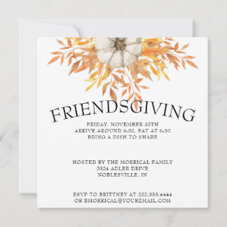 Invitation de Thanksgiving - éditable