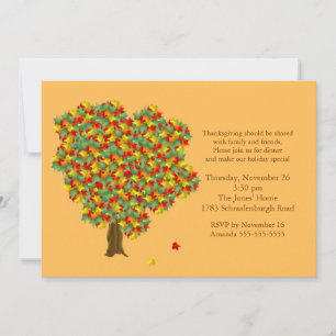 Invitation de Thanksgiving Fall Tree