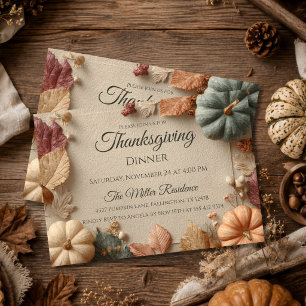 Invitation de Thanksgiving personnalisable à l'aut