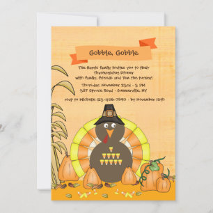 Invitation de Thanksgiving pour dinde en bonbons d