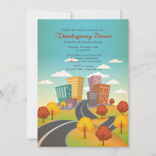 Invitation de Thanksgiving pour la route de la vil