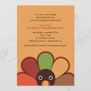 Invitation de Thanksgiving pour la Turquie juvénil