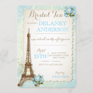 Invitation de thé de Fête de la mariée de Paris