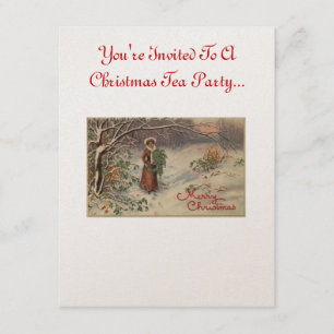 Invitation de thé de Noël