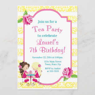 Invitation de thé d'invitation d'anniversaire de