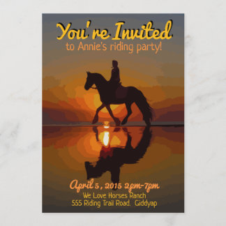 Invitation de thème de cheval. Partie d'équitation
