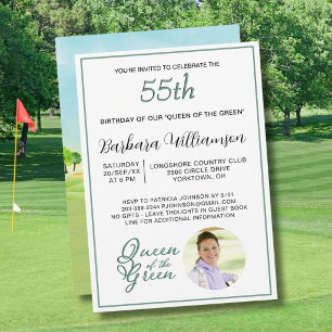 Invitation de thème golfeuse pour les 55 ans avec