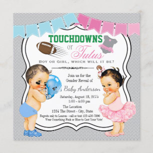 Invitation de Touchdowns ou de Tutus Gender Reveal