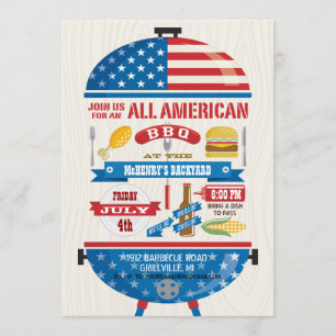 Invitation de tous les 4 juillet américains du BBQ