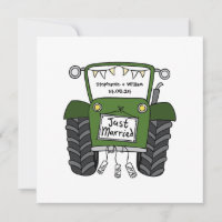 Invitation de tracteur vert Mariage campagnard per