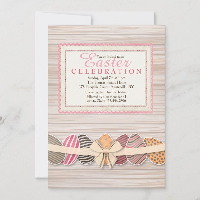 Invitation de trame de Pâques (Devant)