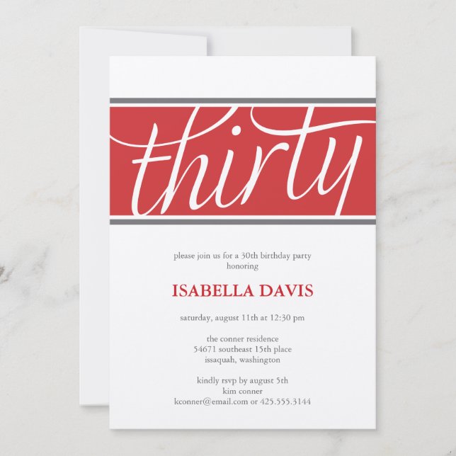 invitation de trente ans (Devant)