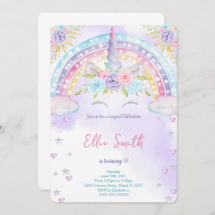 Invitation de Unicorn Kids