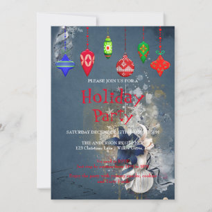 Invitation de vacances avec décorations de Noël