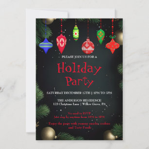Invitation de vacances avec décorations de Noël