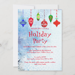Invitation de vacances avec décorations de Noël
