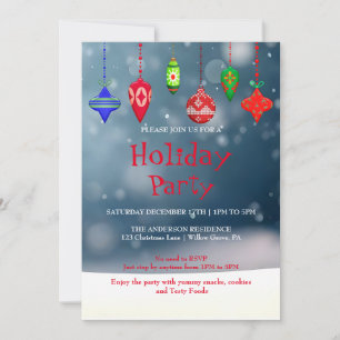 Invitation de vacances avec décorations de Noël