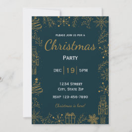 Invitation de vacances Marine & Gold | Glam modern