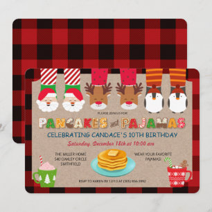 Invitation de vacances Pancakes et Pyjamas