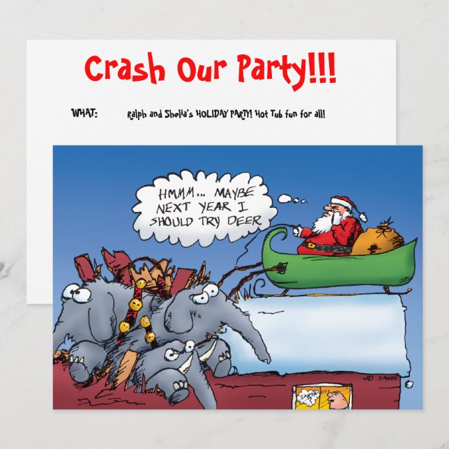 Invitation de vacances pour les éléphants de Père  (Devant / Derrière)