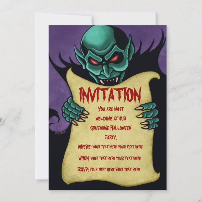invitation de vampire halloween (Devant)