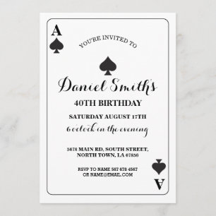 Invitation de Vegas d'as d'anniversaire de carte