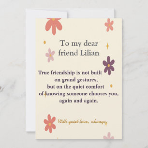 Invitation de véritable amitié – Carte florale mig