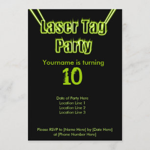 Invitation de vert de partie d'étiquette de laser