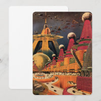 Invitation de ville futuriste de science-fiction v