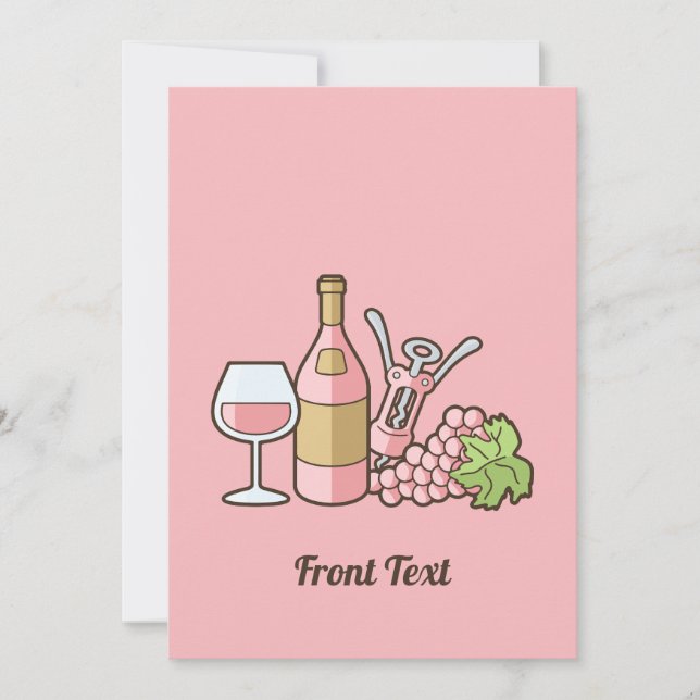 Invitation de vin rose (Devant)
