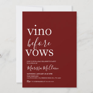Invitation de vin Vino Before Vows