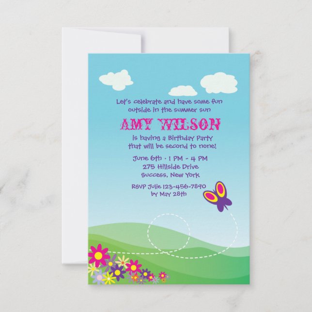 Invitation de vol de Butterfly (Devant)