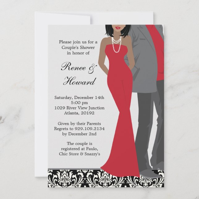 Invitation de wedding shower de couples (Devant)
