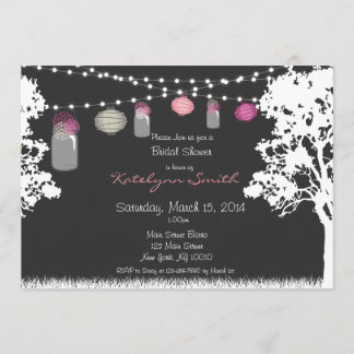 Invitation de wedding shower de pot de lanterne et