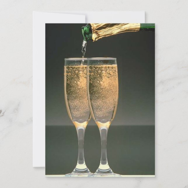 Invitation de wedding shower en verre de Champagne (Devant)