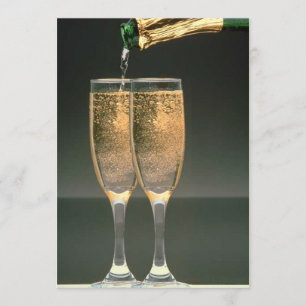Invitation de wedding shower en verre de Champagne