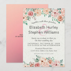 Invitation de Wedding shower floral chic Watercolo