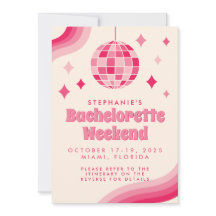 Invitation de week-end à thème disco pour l'enterr