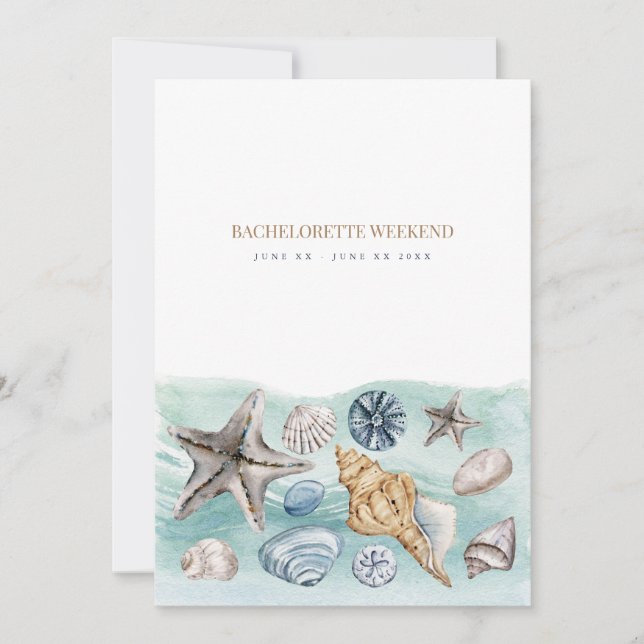 Invitation de week-end Bachelorette Plage Tropical (Devant)