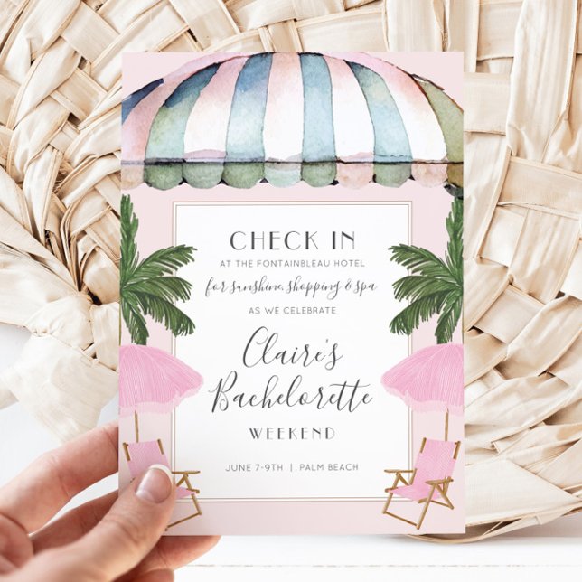 Invitation de week-end de Bachelorette pour le spa (Hotel Bachelorette Weekend Invitation)