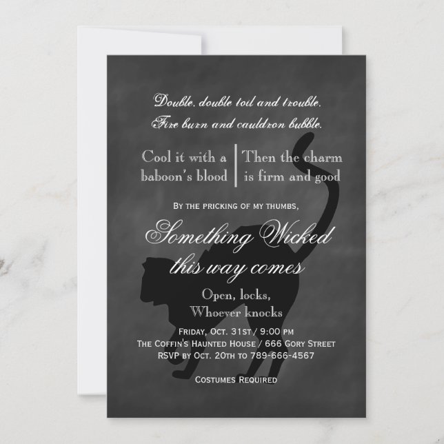 Invitation de Wicked Cat Halloween (Devant)